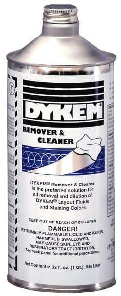 Dykem - Layout Fluid Remover and Thinner - 32 Ounce Bottle - Industrial Tool & Supply