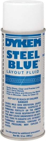 Dykem - Blue Layout Fluid - 12 Ounce Aerosol Can - Industrial Tool & Supply