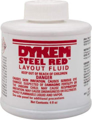 Dykem - Red Layout Fluid - 4 Ounce Brush Top Can - Industrial Tool & Supply