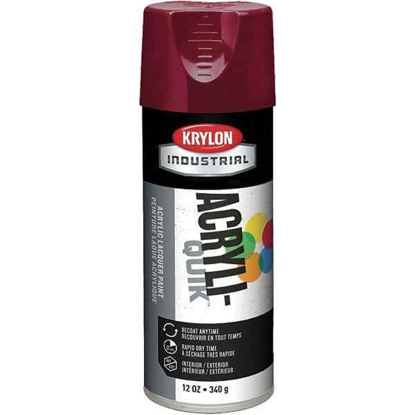 Krylon - Cherry Red, 12 oz Net Fill, Gloss, Lacquer Spray Paint - 15 to 20 Sq Ft per Can, 16 oz Container, Use on Cabinets, Color Coding Steel & Lumber, Conduits, Drums, Ducts, Furniture, Motors, Pipelines, Tools - Industrial Tool & Supply