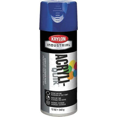 Krylon - True Blue, 12 oz Net Fill, Gloss, Lacquer Spray Paint - 15 to 20 Sq Ft per Can, 16 oz Container, Use on Cabinets, Color Coding Steel & Lumber, Conduits, Drums, Ducts, Furniture, Motors, Pipelines, Tools - Industrial Tool & Supply