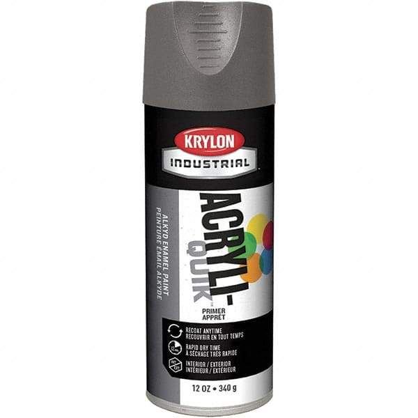 Krylon - 16 oz Gray Primer - 15 to 20 Sq Ft Coverage, Direct to Metal, Quick Drying, Interior/Exterior - Industrial Tool & Supply