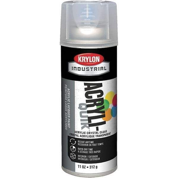Krylon - Crystal Clear, 11 oz Net Fill, Gloss, Lacquer Spray Paint - 15 to 20 Sq Ft per Can, 11 oz Container, Use on Radios, Stereos & Other Electronic Units, Televisions - Industrial Tool & Supply