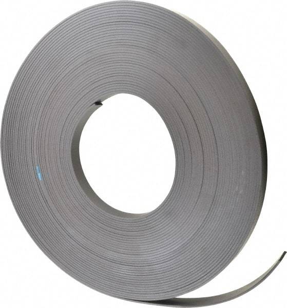 Mag-Mate - 100' Long x 3/4" Wide x 1/8" Thick Flexible Magnetic Strip - 12 Lb Max Pull Force, 14 Linear Ft/Lb Magnetic Pull Force, Plain Back - Industrial Tool & Supply