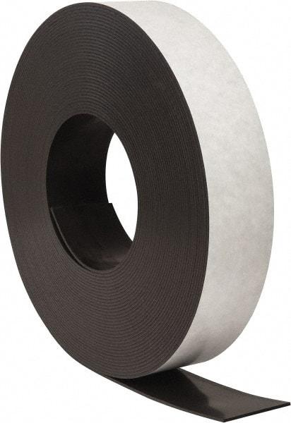Mag-Mate - 100' Long x 3" Wide x 1/8" Thick Flexible Magnetic Strip - 48 Lb Max Pull Force, 56 Linear Ft/Lb Magnetic Pull Force, Adhesive Back - Industrial Tool & Supply