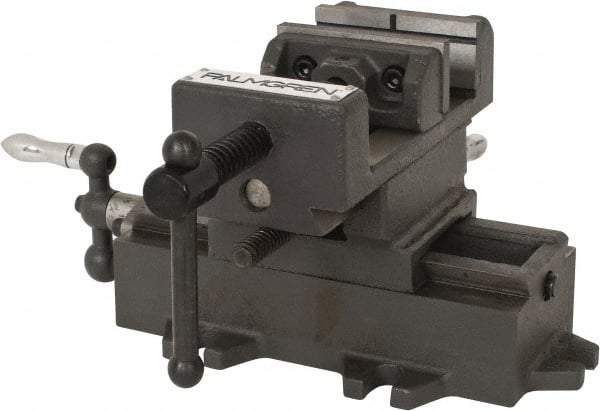 Palmgren - 3" Jaw Opening Capacity x 1-3/8" Throat Depth, Horizontal Drill Press Vise - 3" Wide Jaw, Cross Slide Base, Standard Speed, 5-1/2" OAL x 5-5/8" Overall Height - Industrial Tool & Supply