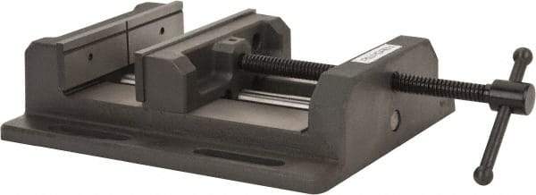 Palmgren - 8" Jaw Opening Capacity x 2" Throat Depth, Horizontal Drill Press Vise - 8" Wide Jaw, Stationary Base, Standard Speed, 15-1/2" OAL x 3-9/16" Overall Height - Industrial Tool & Supply