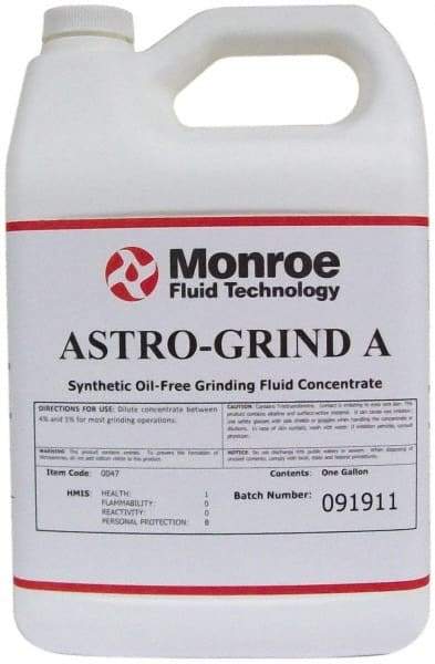 Monroe Fluid Technology - Astro-Grind A, 1 Gal Bottle Grinding Fluid - Synthetic, For Light Machining - Industrial Tool & Supply