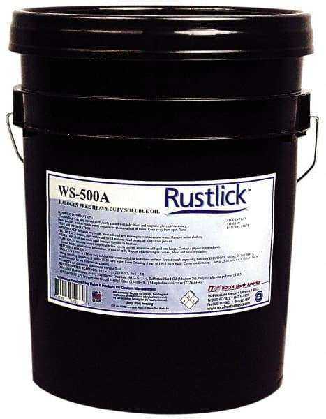 Rustlick - Rustlick WS-500A, 5 Gal Pail Cutting & Grinding Fluid - Water Soluble, For Machining - Industrial Tool & Supply