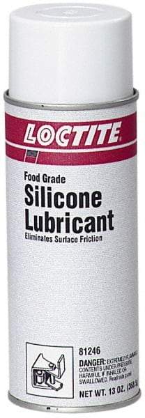 Loctite - 13 oz Aerosol Silicone Lubricant - Translucent, Food Grade - Industrial Tool & Supply