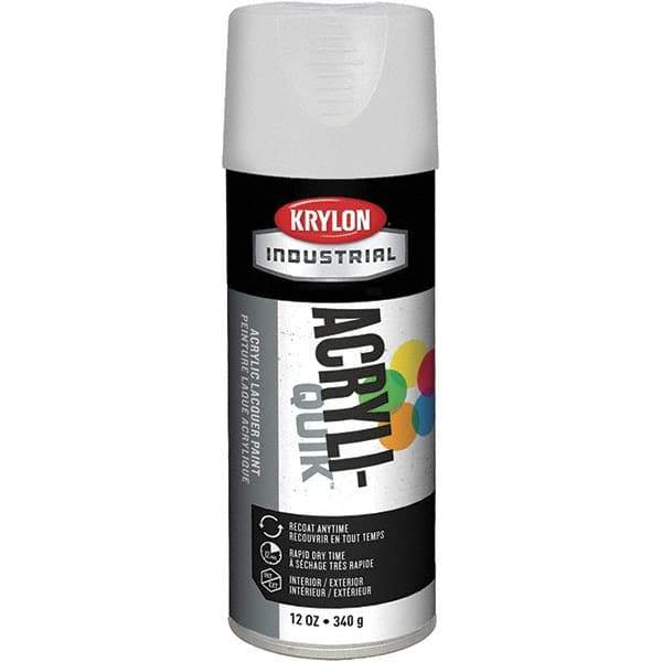 Krylon - White, 12 oz Net Fill, Semi Gloss, Lacquer Spray Paint - 15 to 20 Sq Ft per Can, 16 oz Container, Use on Cabinets, Color Coding Steel & Lumber, Conduits, Drums, Ducts, Furniture, Motors, Pipelines, Tools - Industrial Tool & Supply