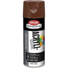 Krylon - Leather Brown, 12 oz Net Fill, Gloss, Lacquer Spray Paint - 15 to 20 Sq Ft per Can, 16 oz Container, Use on Cabinets, Color Coding Steel & Lumber, Conduits, Drums, Ducts, Furniture, Motors, Pipelines, Tools - Industrial Tool & Supply