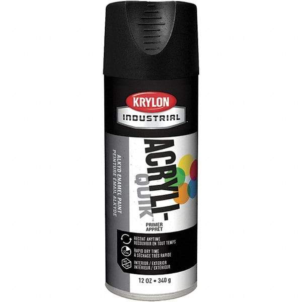 Krylon - 16 oz Charcoal Black Primer - 15 to 20 Sq Ft Coverage, Direct to Metal, Quick Drying, Interior/Exterior - Industrial Tool & Supply
