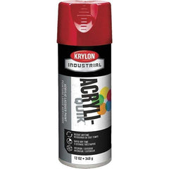 Krylon - Banner Red, Lacquer Spray Paint - 16 oz Container, Use on Cabinets, Color Coding Steel & Lumber, Conduits, Drums, Ducts, Furniture, Motors, Pipelines, Tools - Industrial Tool & Supply