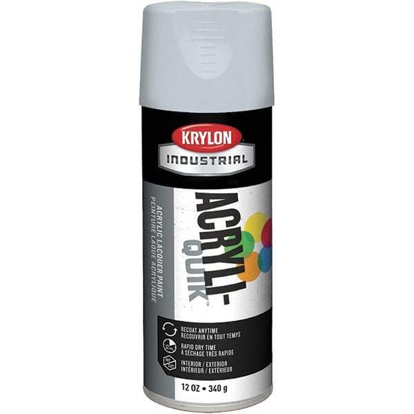Krylon - Pewter Gray, 12 oz Net Fill, Gloss, Lacquer Spray Paint - 15 to 20 Sq Ft per Can, 16 oz Container, Use on Cabinets, Color Coding Steel & Lumber, Conduits, Drums, Ducts, Furniture, Motors, Pipelines, Tools - Industrial Tool & Supply