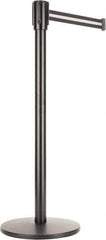 Tensator - 40" High, Tensabarrier Post - Black Steel Post, 90" Tape - Industrial Tool & Supply