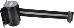 Tensator - 4-1/2" High x 90" Long Wall Mount Tensabarrier - Steel, Black Powdercoat Finish, Black, Use with Tensabarrier - Industrial Tool & Supply