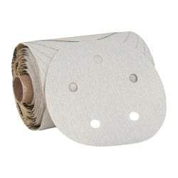 3M - 5" Diam, 120 Grit Aluminum Oxide Adhesive PSA Disc - Fine Grade, Gold, A Weighted Backing, Flexible, Use with Random Orbital Sanders - Industrial Tool & Supply