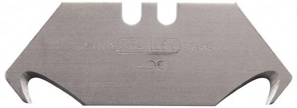 Stanley - 5 Piece Carbon Steel Hook Blade - 2-1/16" OAL, 0.024" Blade Thickness - Industrial Tool & Supply