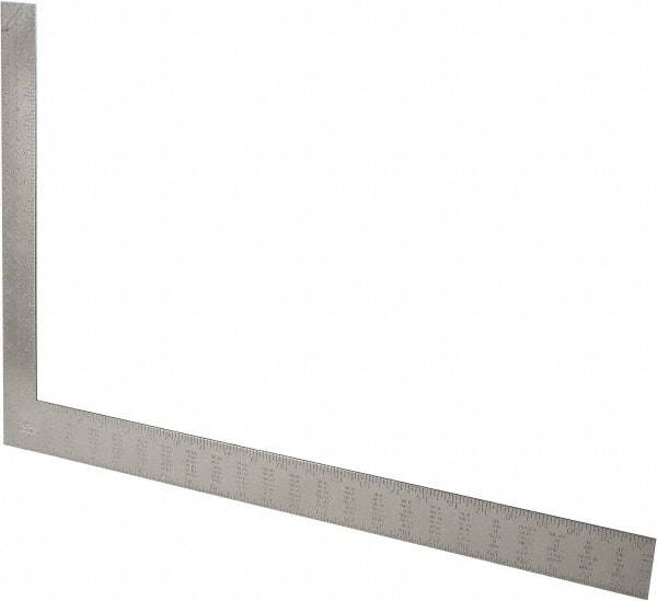 Stanley - 24" Blade Length x 16" Base Length, Buffed Finish, Steel Rafter Square - 0.1", 0.083", 1/16" (Back) & 1/16", 1/8" (Face) Graduation, 1-1/2" Base Width - Industrial Tool & Supply