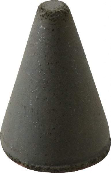 Cratex - 7/8" Max Diam x 1-1/4" Long, Taper, Rubberized Point - Coarse Grade, Silicon Carbide, 1/4" Arbor Hole, Unmounted - Industrial Tool & Supply