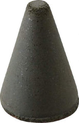 Cratex - 7/8" Max Diam x 1-1/4" Long, Taper, Rubberized Point - Coarse Grade, Silicon Carbide, 1/4" Arbor Hole, Unmounted - Industrial Tool & Supply