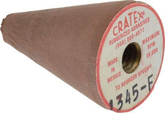 Cratex - 7/8" Max Diam x 1-1/4" Long, Taper, Rubberized Point - Fine Grade, Silicon Carbide, 1/4" Arbor Hole, Unmounted - Industrial Tool & Supply