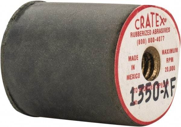 Cratex - 7/8" Max Diam x 1" Long, Cylinder, Rubberized Point - Very Fine Grade, Silicon Carbide, 1/4" Arbor Hole, Unmounted - Industrial Tool & Supply
