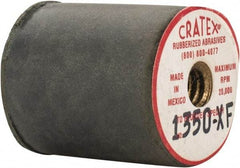 Cratex - 7/8" Max Diam x 1" Long, Cylinder, Rubberized Point - Very Fine Grade, Silicon Carbide, 1/4" Arbor Hole, Unmounted - Industrial Tool & Supply