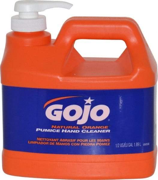 GOJO - 1/2 Gal Pump Bottle Liquid Hand Cleaner - General Duty, Orange Scent - Industrial Tool & Supply