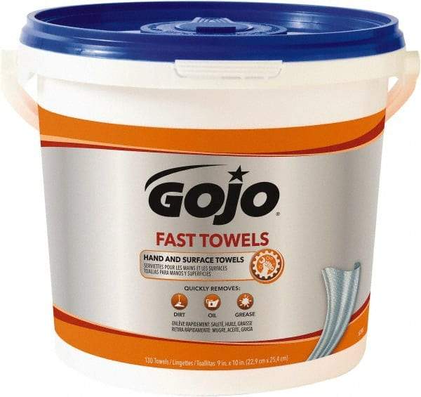 GOJO - Pre-Moistened Hand Cleaning Wipes - Center Pull, 12-1/4" x 10-1/2" Sheet Size, Blue - Industrial Tool & Supply