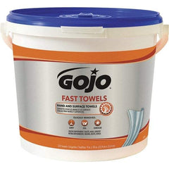 GOJO - Pre-Moistened Hand Cleaning Wipes - Center Pull, 11" x 7-3/4" Sheet Size, Blue - Industrial Tool & Supply