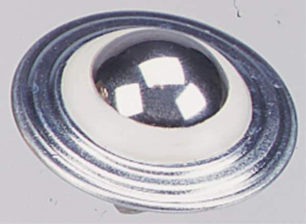 Value Collection - 1 Inch Diameter, Round, Stainless Steel Ball Transfer - 1.8594 Inch Overall Diameter, 1.1719 Inch Mount Height, 125 Lb. Capacity - Industrial Tool & Supply
