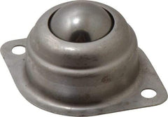 Value Collection - 1 Inch Diameter, Oval, Stainless Steel Ball Transfer - 1.1875 Inch Mount Height, 125 Lb. Capacity - Industrial Tool & Supply