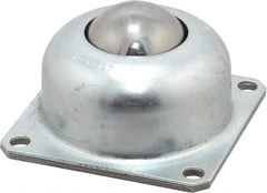 Value Collection - 1-1/2 Inch Diameter, Square, Carbon Steel Ball Transfer - 1.8125 Inch Mount Height, 250 Lb. Capacity - Industrial Tool & Supply