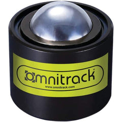 Value Collection - 1 Inch Diameter, Round, Chrome Steel Ball Transfer - 1-3/4 Inch Overall Diameter, 1-5/8 Inch Mount Height, 500 Lb. Capacity - Industrial Tool & Supply