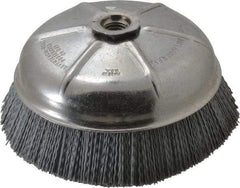 Weiler - 6" Diam, 5/8-11 Threaded Arbor Crimped Wire Nylon Cup Brush - Very Fine Grade, 0.035" Filament Diam, 6,600 Max RPM - Industrial Tool & Supply