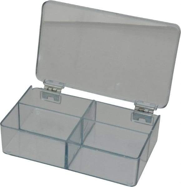 Flambeau - 2-3/4" Wide x 1-1/8" High x 4-1/2" Deep, Small Parts Box - Cellulose Propionate Frame, 4 Compartments, 1-1/4" Wide x 7/8" High x 2" Deep Bin - Industrial Tool & Supply
