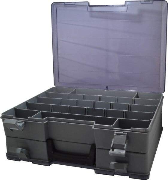 Flambeau - 15-1/2" Wide x 5" High x 11-3/4" Deep, Small Parts Storage Box - Copolymer Frame, 18 to 48 Compartments - Industrial Tool & Supply