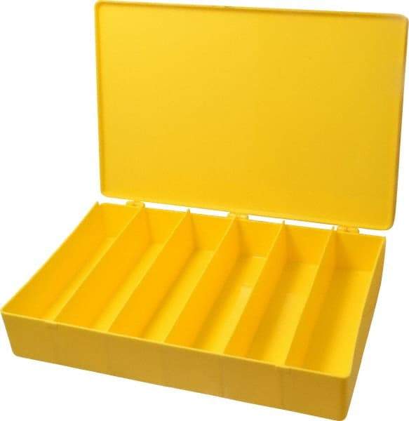 Flambeau - 13-1/8" Wide x 2-5/16" High x 9" Deep, Small Parts Box - Polypropylene Frame, 6 Compartments, 8-1/4" Wide x 2" High x 2" Deep Bin - Industrial Tool & Supply
