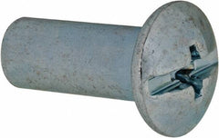 Made in USA - #10-24 Thread Barrel, Slotted/Phillips Drive, Steel Sex Bolt & Binding Post - Zinc-Plated Finish, 5/8" Long Barrel - Industrial Tool & Supply