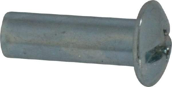Made in USA - #10-24 Thread Barrel, Slotted/Phillips Drive, Steel Binding Post - Zinc-Plated Finish, 3/4" Long Barrel - Industrial Tool & Supply