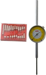 Value Collection - 23 Piece, 4-48 Inch Thread, Steel, 2 Inch Dial Indicator and Point Kit - Use With AGD Indicators - Industrial Tool & Supply