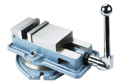Interstate - 6" Jaw Width, Horizontal Swivel Machine Vise - Manual Operation, 1 Station, 16.85" Long x 6.22" High x 1-1/2" Deep, 1-3/4" Jaw Height, Cast Iron - Industrial Tool & Supply