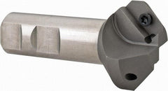 Everede Tool - 41° Lead Angle, 1.914" Max Cut Diam, 1-3/16" Min Cut Diam, 0.418" Max Depth of Cut, Indexable Chamfer and Angle End Mill - 3 Inserts, APLT 347 Insert Style, 3.2" Overall Length, Straight Shank, 82° Included Angle - Industrial Tool & Supply