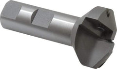 Everede Tool - 60° Lead Angle, 1.458" Max Cut Diam, 1/2" Min Cut Diam, 0.277" Max Depth of Cut, Indexable Chamfer and Angle End Mill - 2 Inserts, APLT 347 Insert Style, 3" Overall Length, Straight Shank, 120° Included Angle - Industrial Tool & Supply