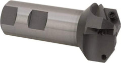 Everede Tool - 60° Lead Angle, 1.708" Max Cut Diam, 3/4" Min Cut Diam, 0.277" Max Depth of Cut, Indexable Chamfer and Angle End Mill - 3 Inserts, APLT 347 Insert Style, 3.2" Overall Length, Straight Shank, 120° Included Angle - Industrial Tool & Supply