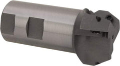 Everede Tool - 30° Lead Angle, 1.803" Max Cut Diam, 1-1/4" Min Cut Diam, 0.479" Max Depth of Cut, Indexable Chamfer and Angle End Mill - 3 Inserts, APLT 347 Insert Style, 3.2" Overall Length, Straight Shank, 60° Included Angle - Industrial Tool & Supply