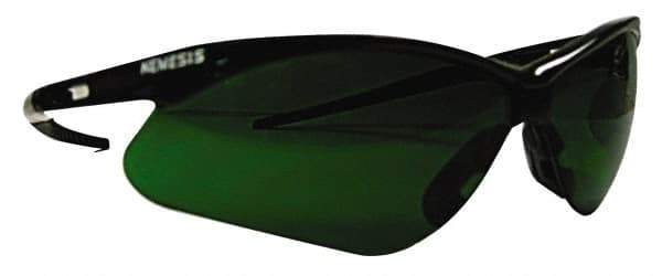 Jackson Safety - Green Lenses, Framed Welding Glasses - Scratch Resistant, Black Frame, Size Universal, Wrap Around - Industrial Tool & Supply