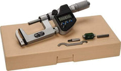 Mitutoyo - 1 to 2 Inch Range, Carbide Face, Electronic Multi Anvil Micrometer - Ratchet Stop Thimble, 0.0002 Inch Accuracy, 0.0001 Inch Resolution - Industrial Tool & Supply